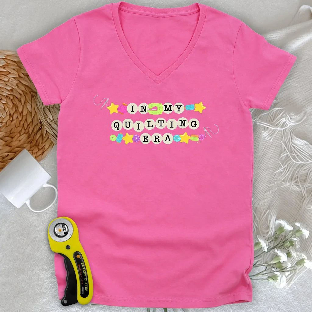 Pull en tricot matelassé col en V pour femme