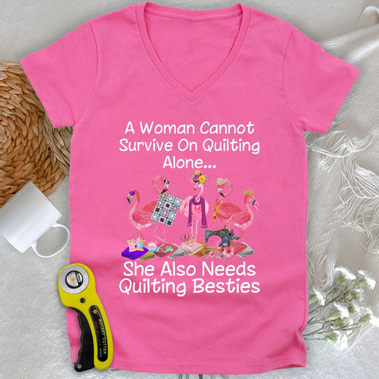 Quilting Besties V-neck