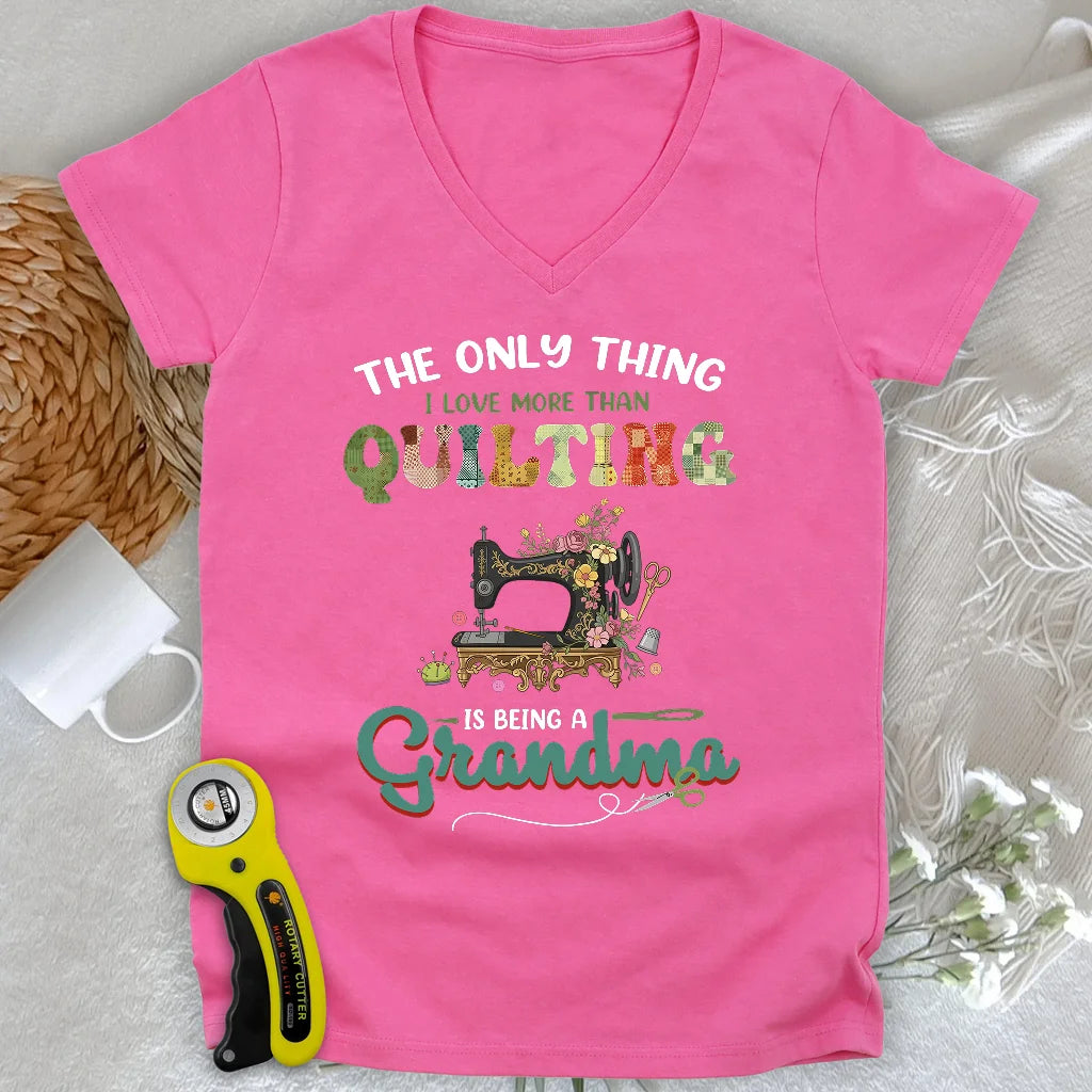 Quilting Comes Second Lady V-neck