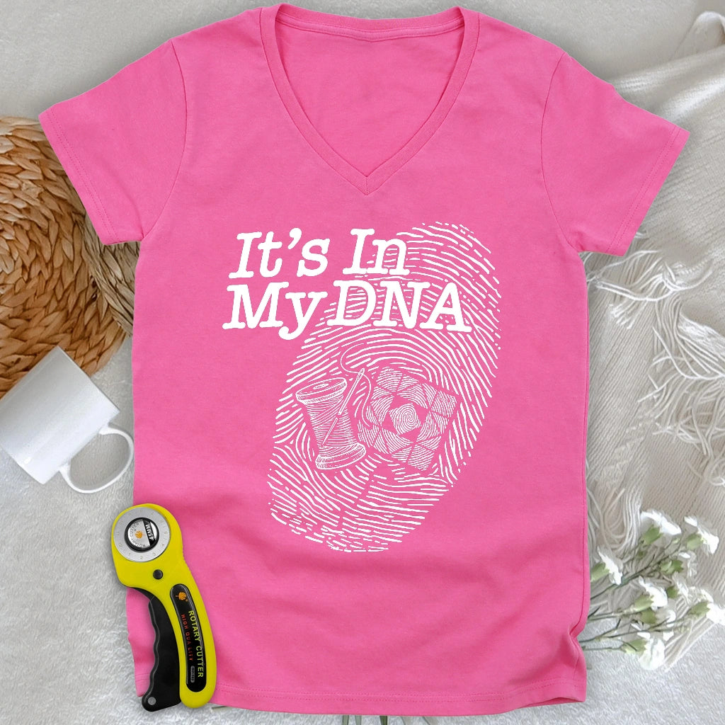 T-shirt col V Femme - Motifs ADN pour Quilteuses