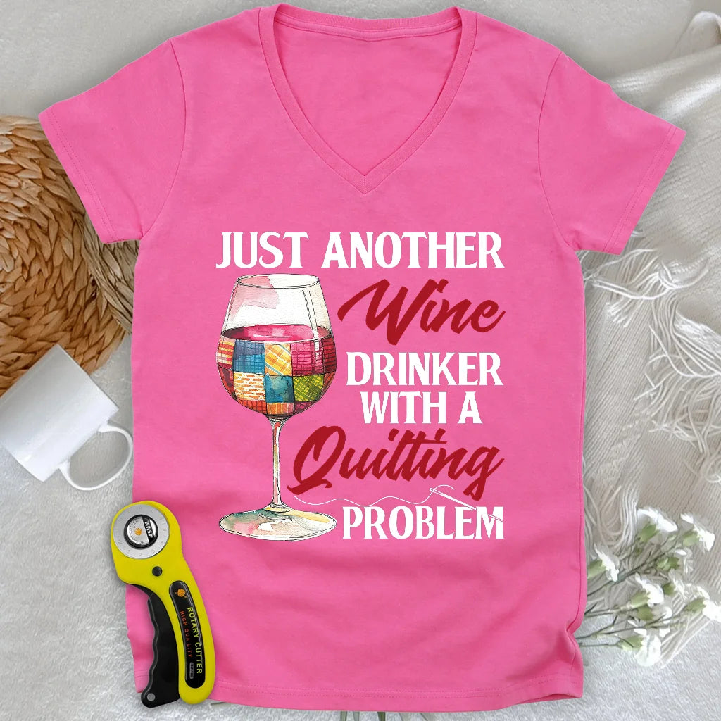 Quilting Problem Lady V-neck