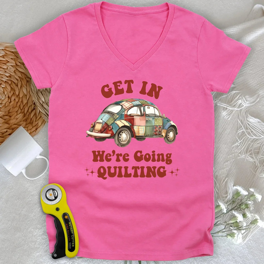Débardeur col V pour femme motif coccinelle en patchwork