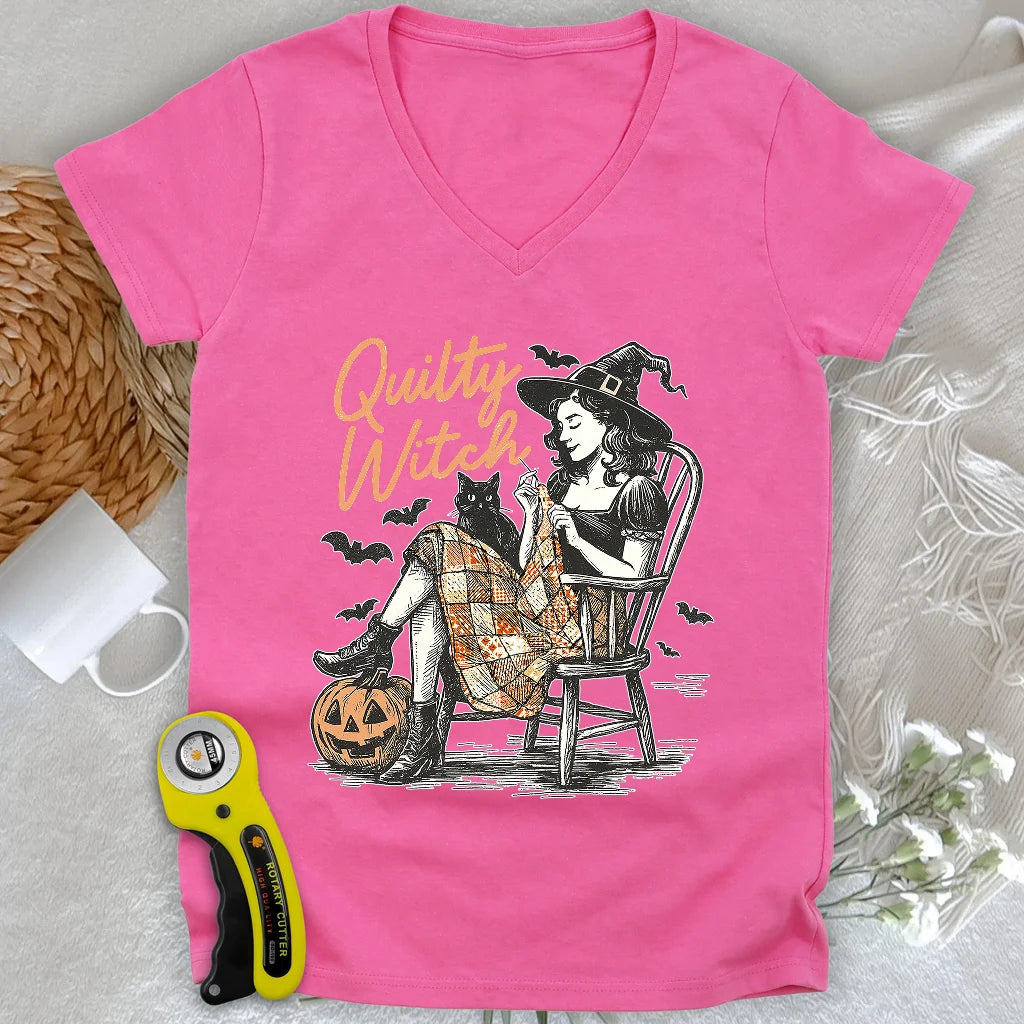 Quilty Witch Lady V-neck
