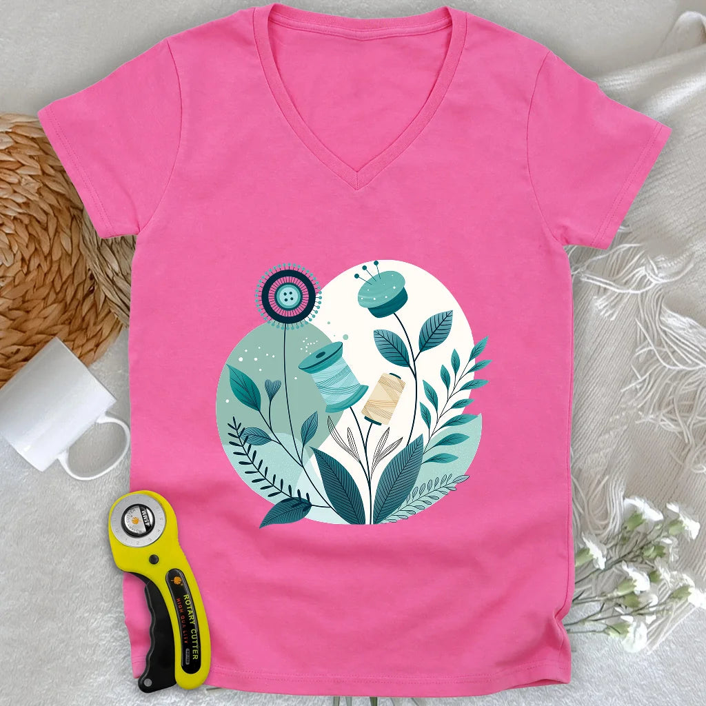 Sewing Garden Lady V-neck