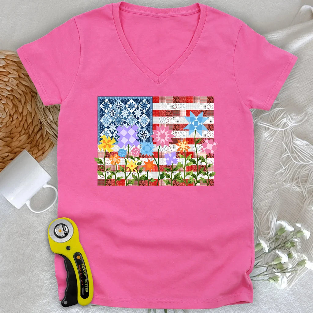 Stars, Stripes & Stitches Lady V-neck