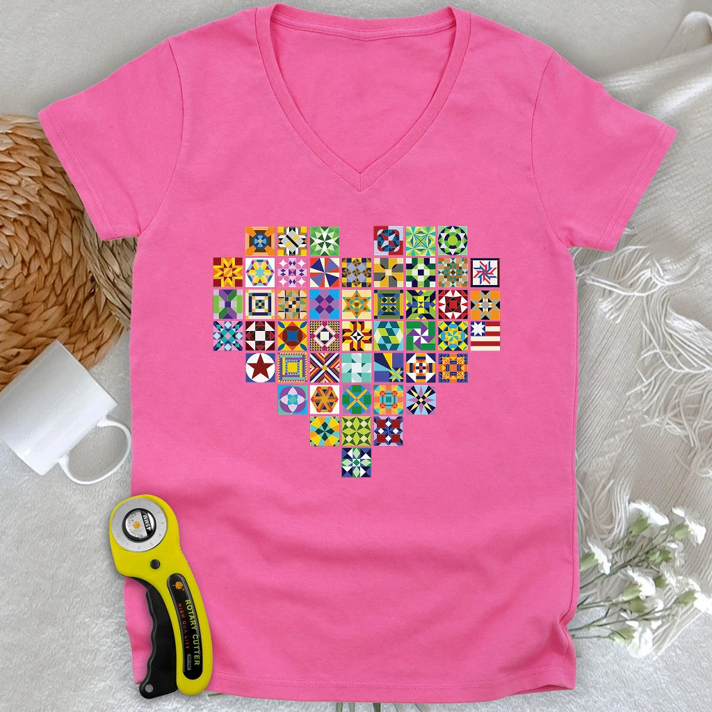 States Of Quilt Lady V-neck