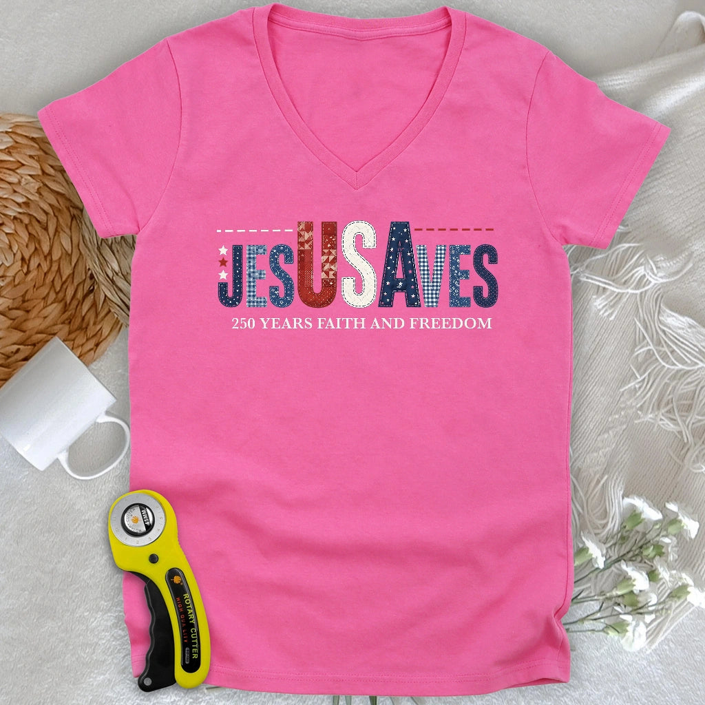 Stitching Faith Since 1776 Lady V-neck