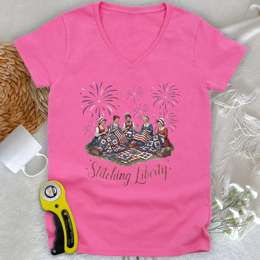 Stitching Liberty Lady V-neck