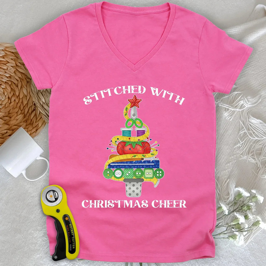 Stitchmas Tree Lady V-neck