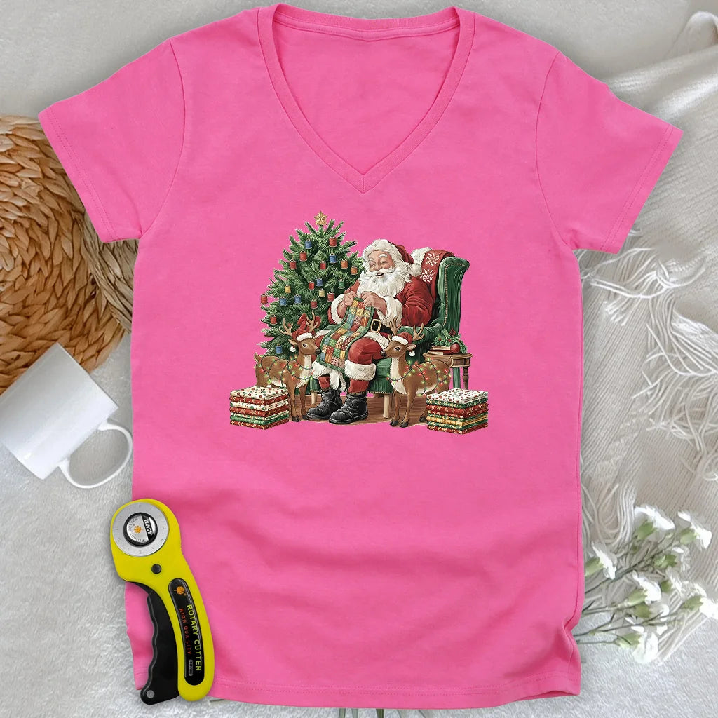 The Quilting Claus Lady V-neck