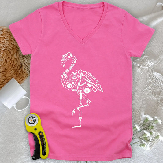 The Tailor's Flamingo Lady V-neck