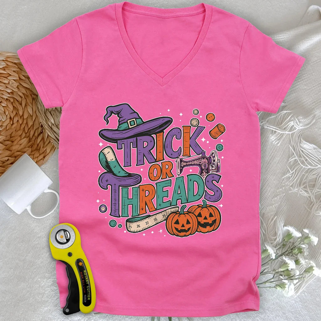 Trick or Threads Lady V-neck