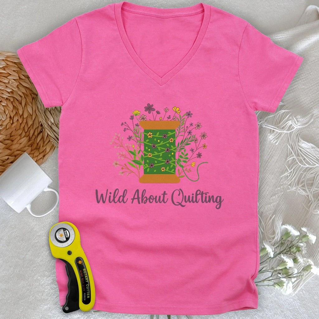 Wild About Quilting V-neck