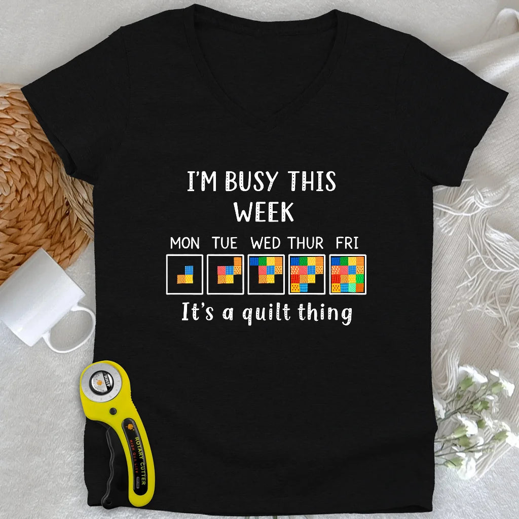 A Busy Week Lady V-neck