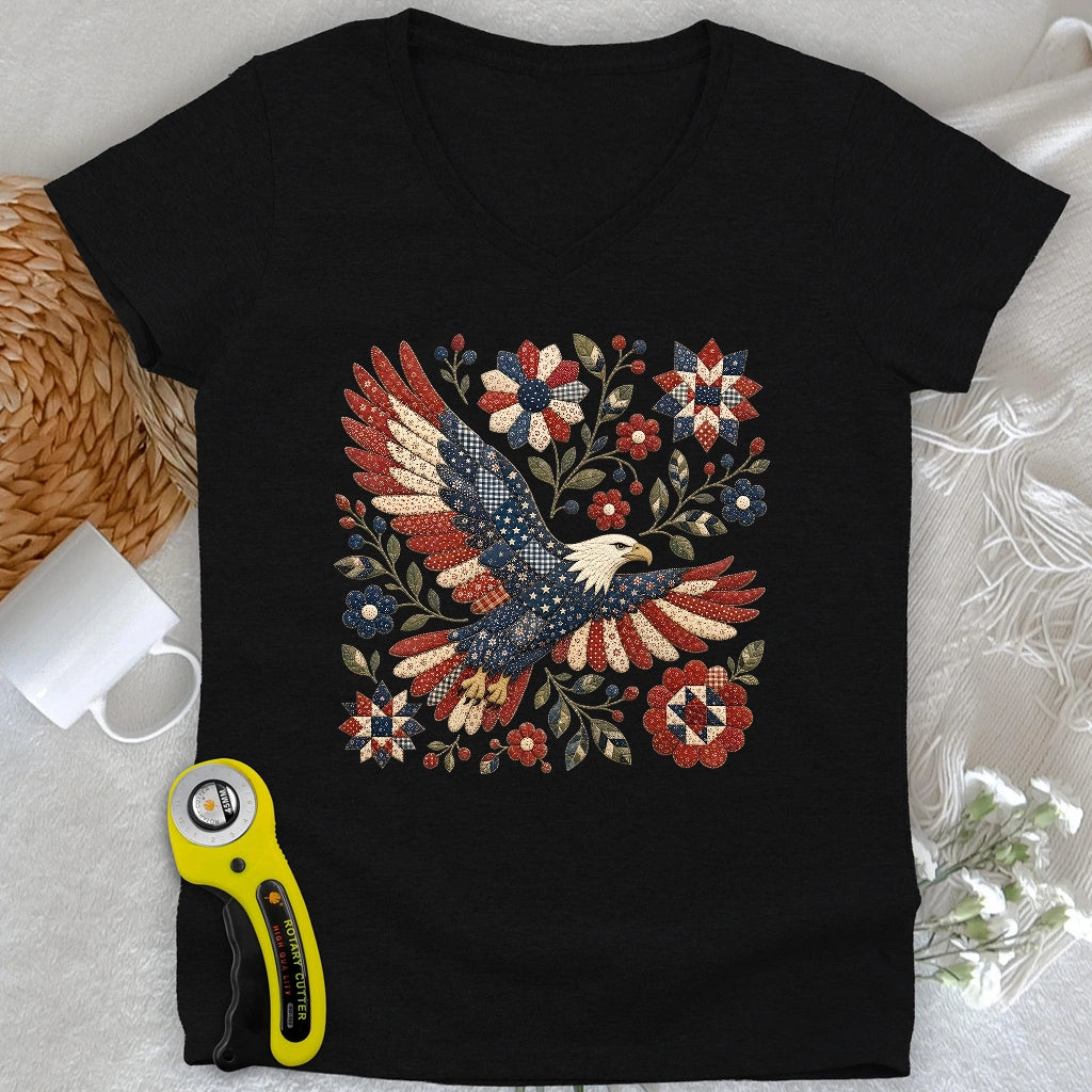 American Eagle Appliqué Lady V-neck