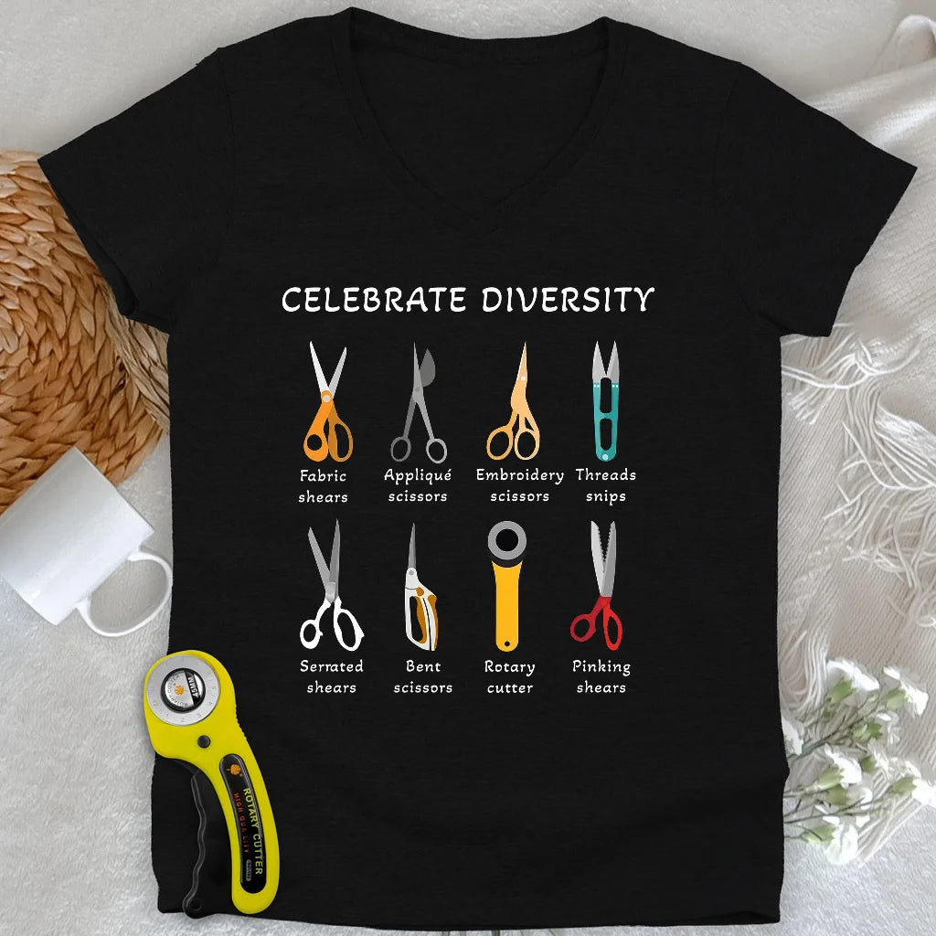 Celebrate Diversity Lady V-neck