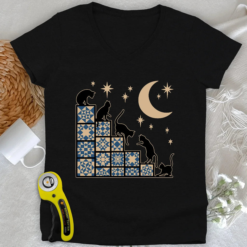 Climbing to the Moon Lady V-neck