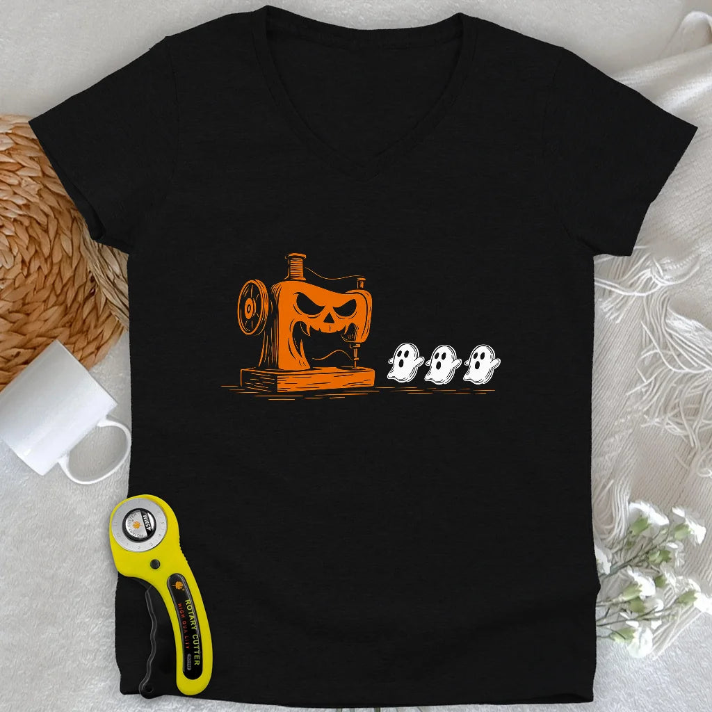 Demon Stitch Machine Lady V-neck