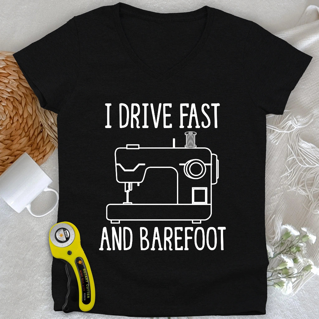 Drive Fast And Barefoot V-neck