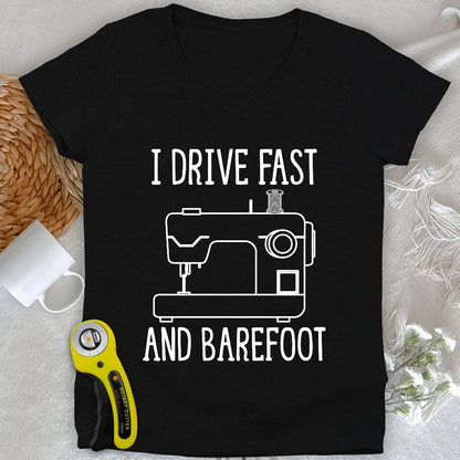 Drive Fast And Barefoot V-neck