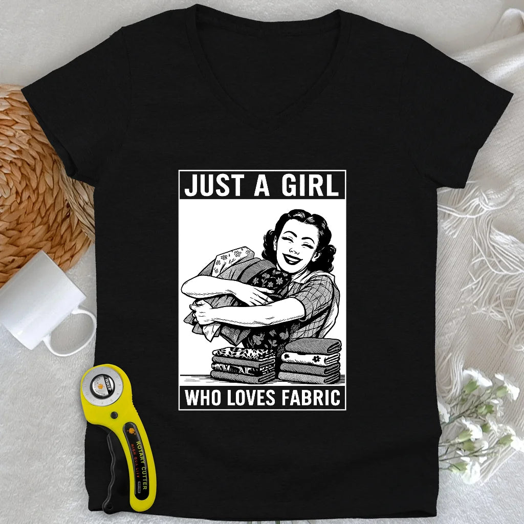 Fabric Girl Lady V-neck