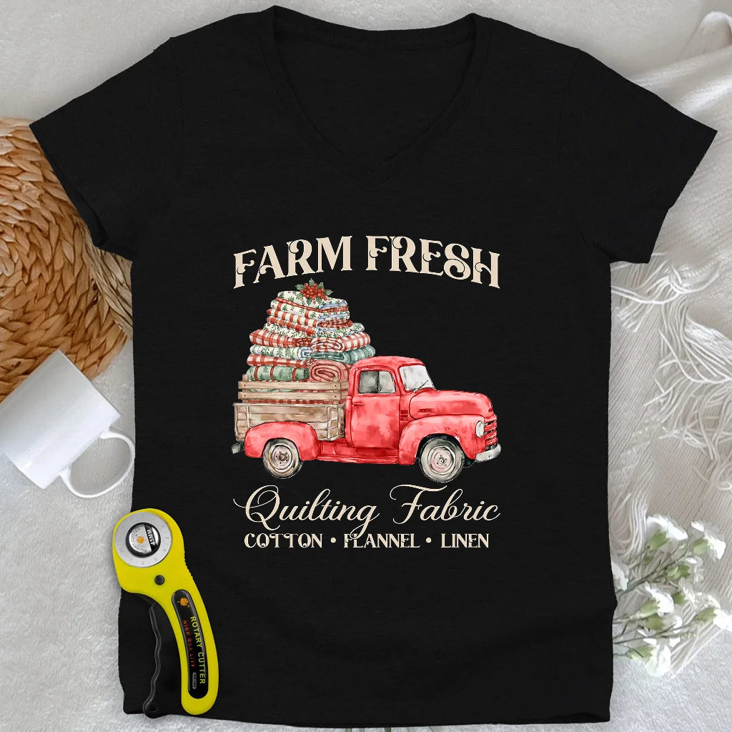 T-shirt col V Femme Farm Fresh
