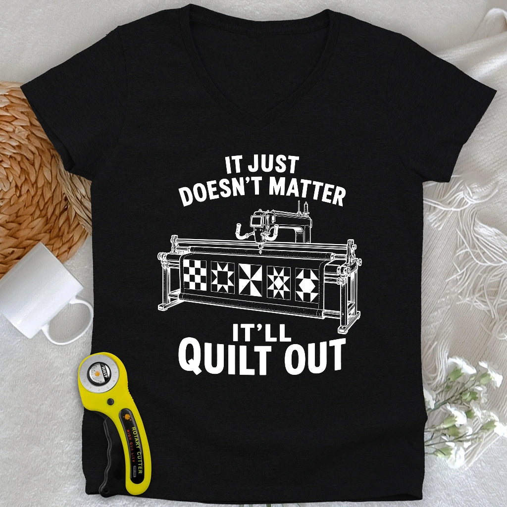 It'll Quilt Out Lady V-neck