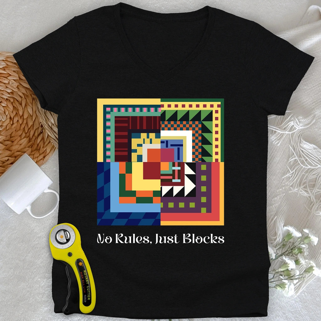 T-shirt col en V Modern Quilter Mind Lady