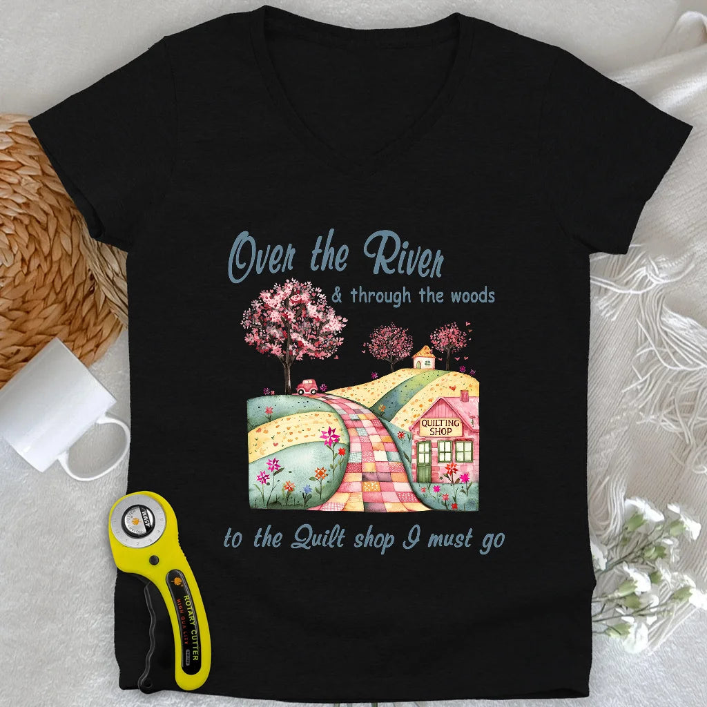 Over the River Lady V-neck