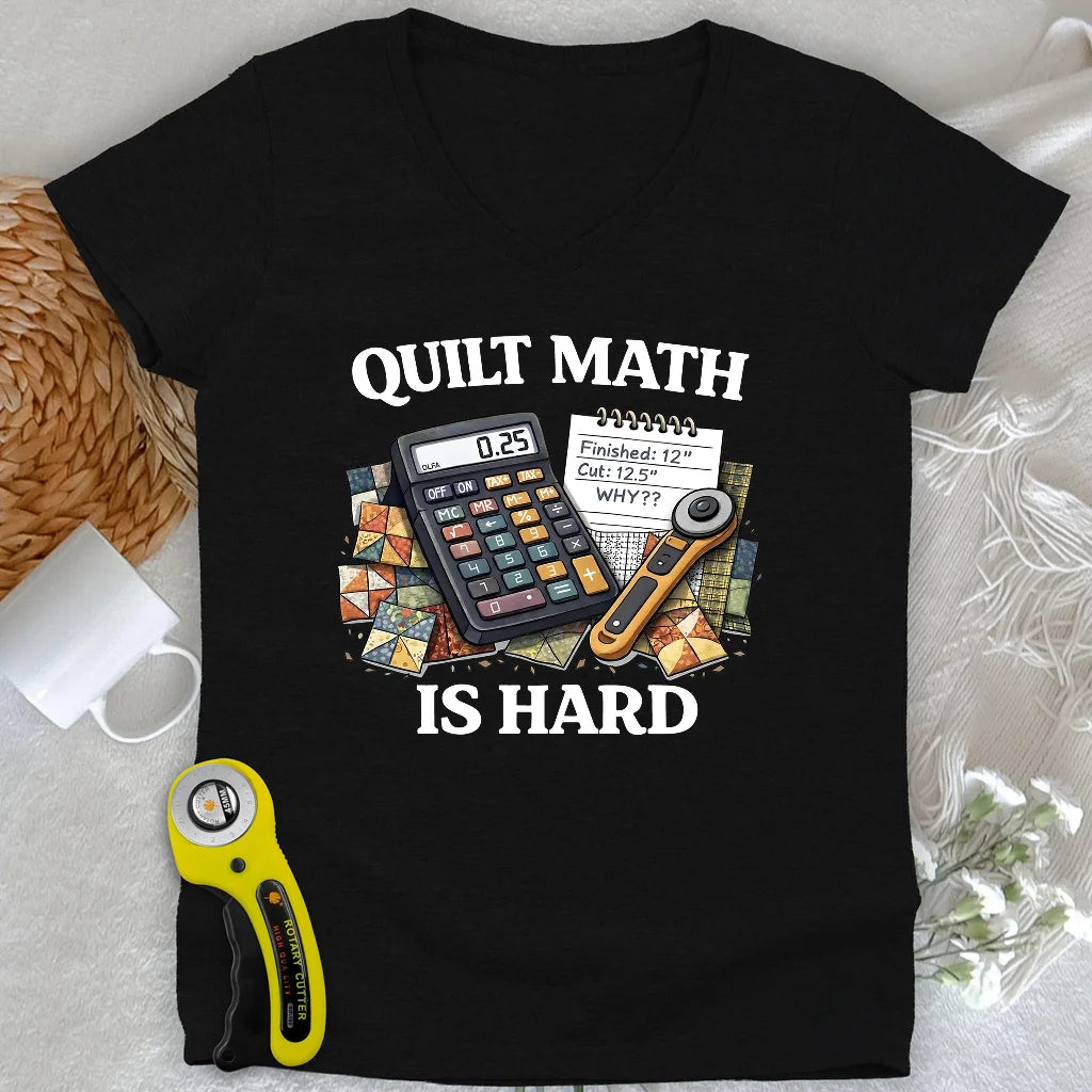 Quilt Math Survivor Lady V-neck