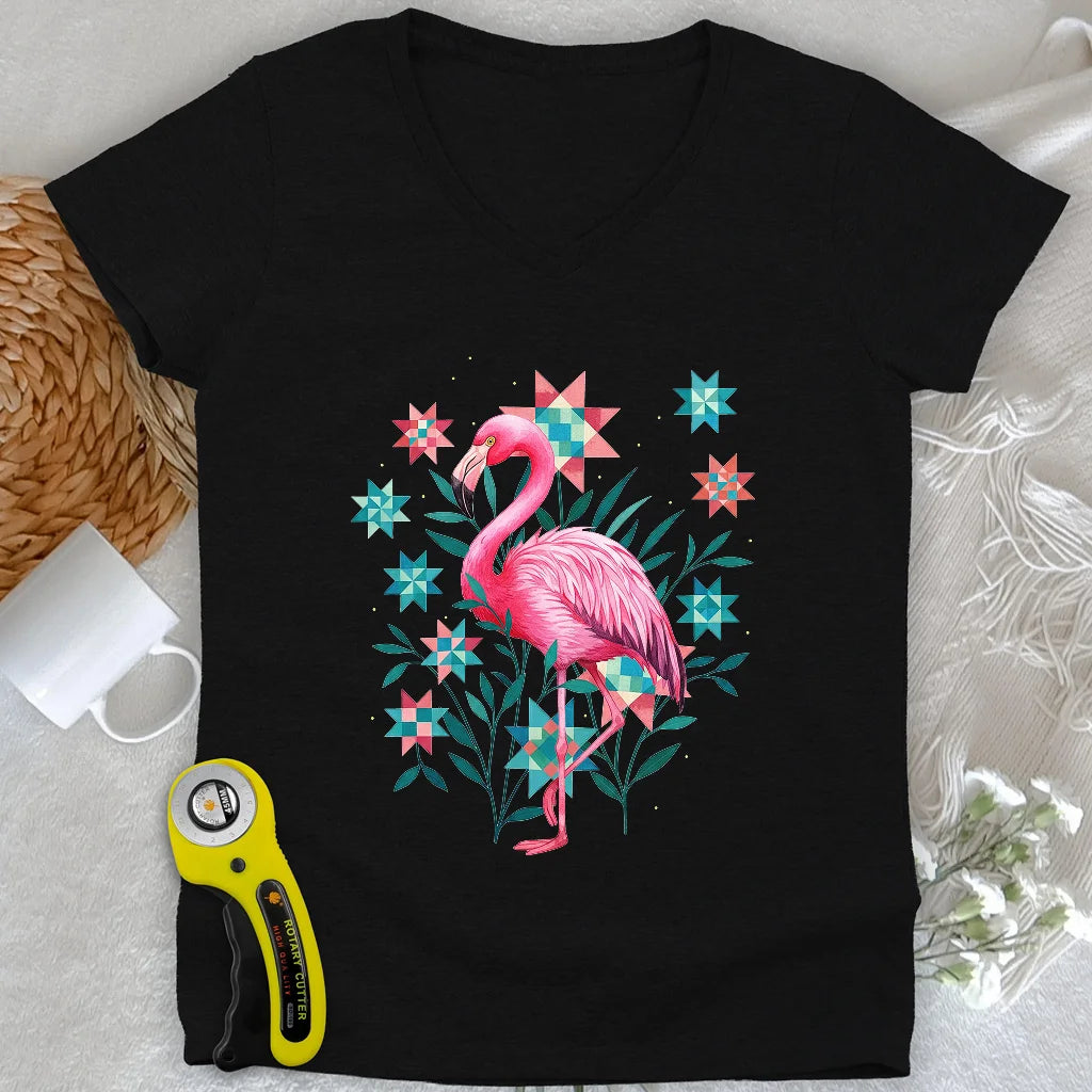 Quilted Garden Lady V-neck