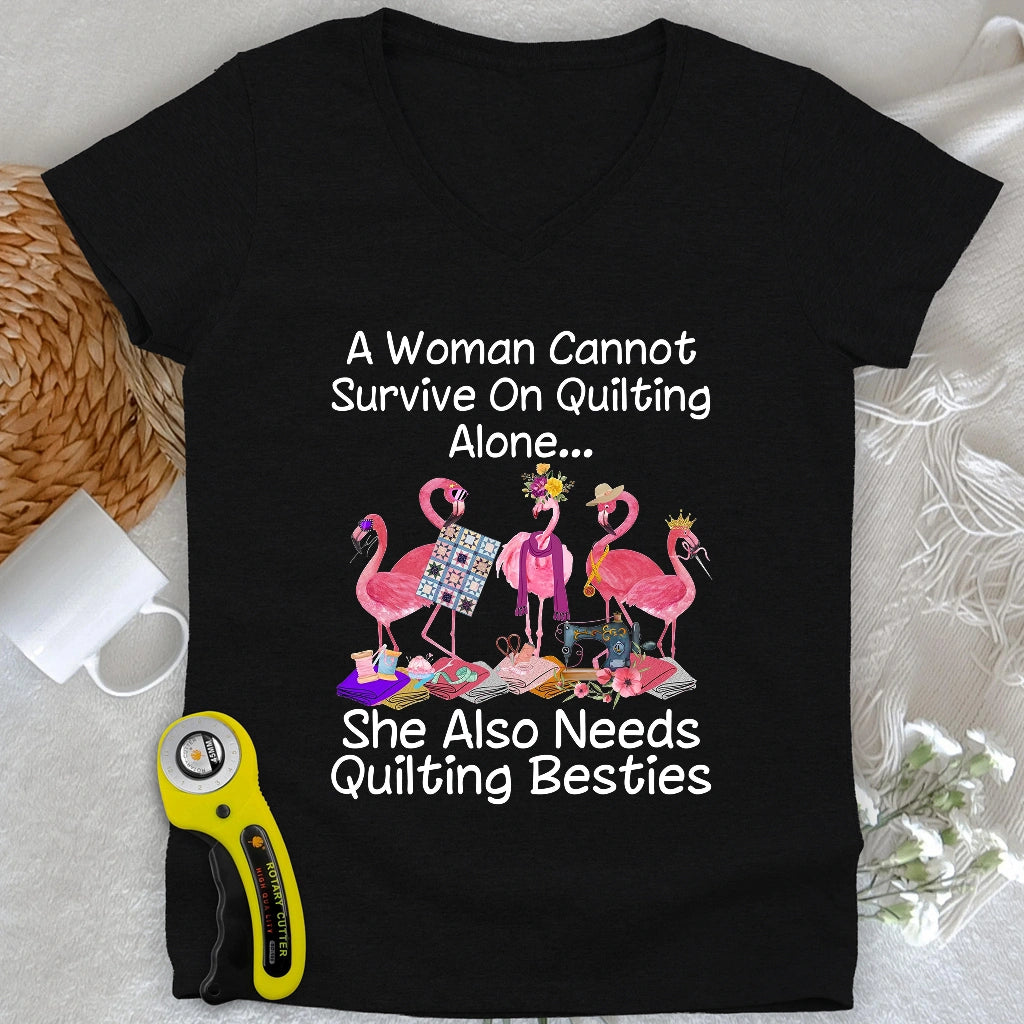 Quilting Besties V-neck