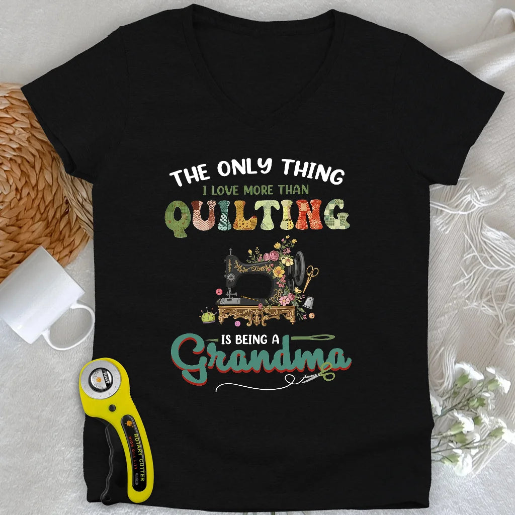 Quilting Comes Second Lady V-neck