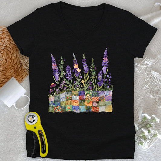 Quilting Field Lady V-neck