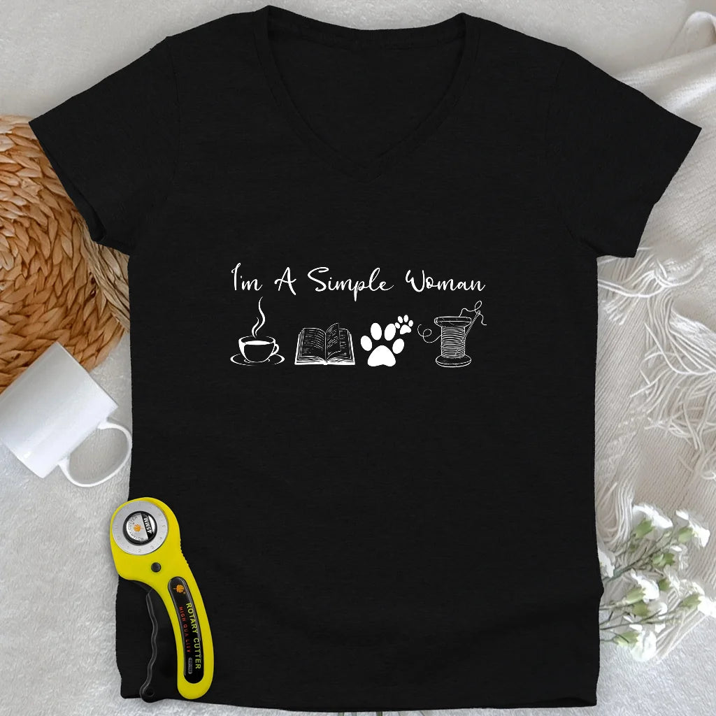 Quilting Woman Lady V-neck