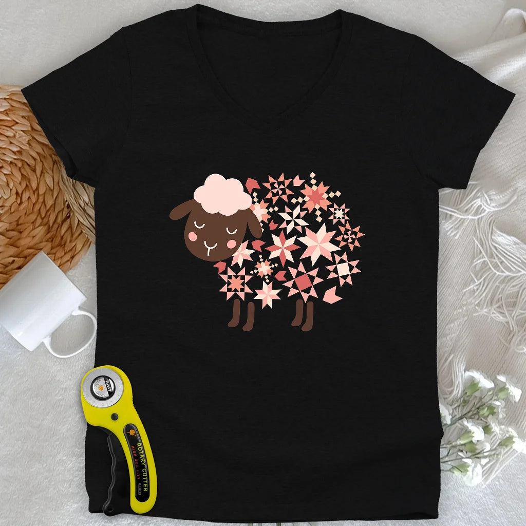 Quilty Sheep Lady V-neck