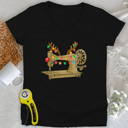 Reindeer Stitches Lady V-neck