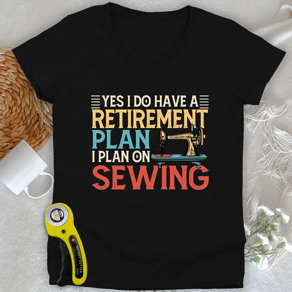 Retirement Plan Lady V-neck