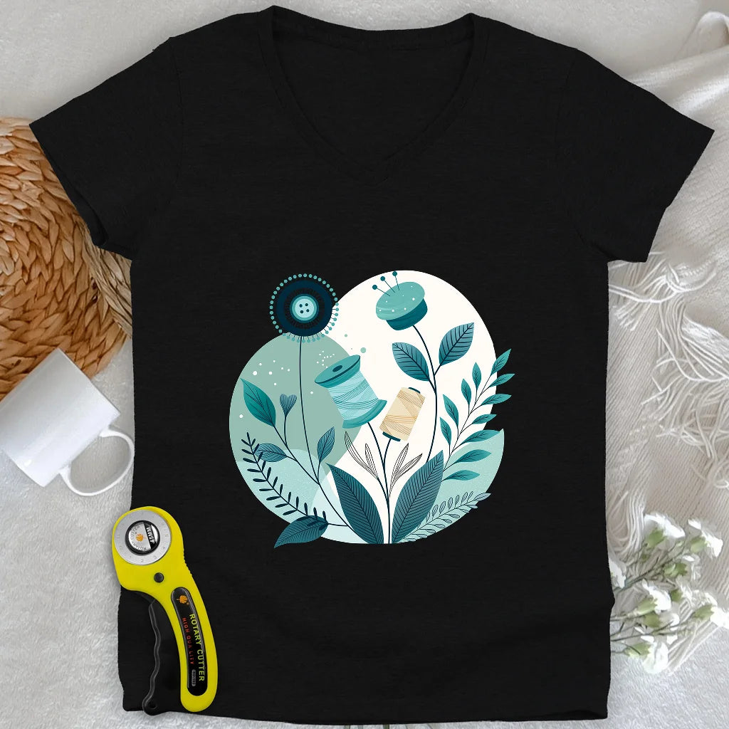 Sewing Garden Lady V-neck