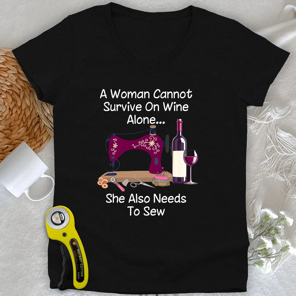 Débardeur col V « Couture et apéro » pour femme
