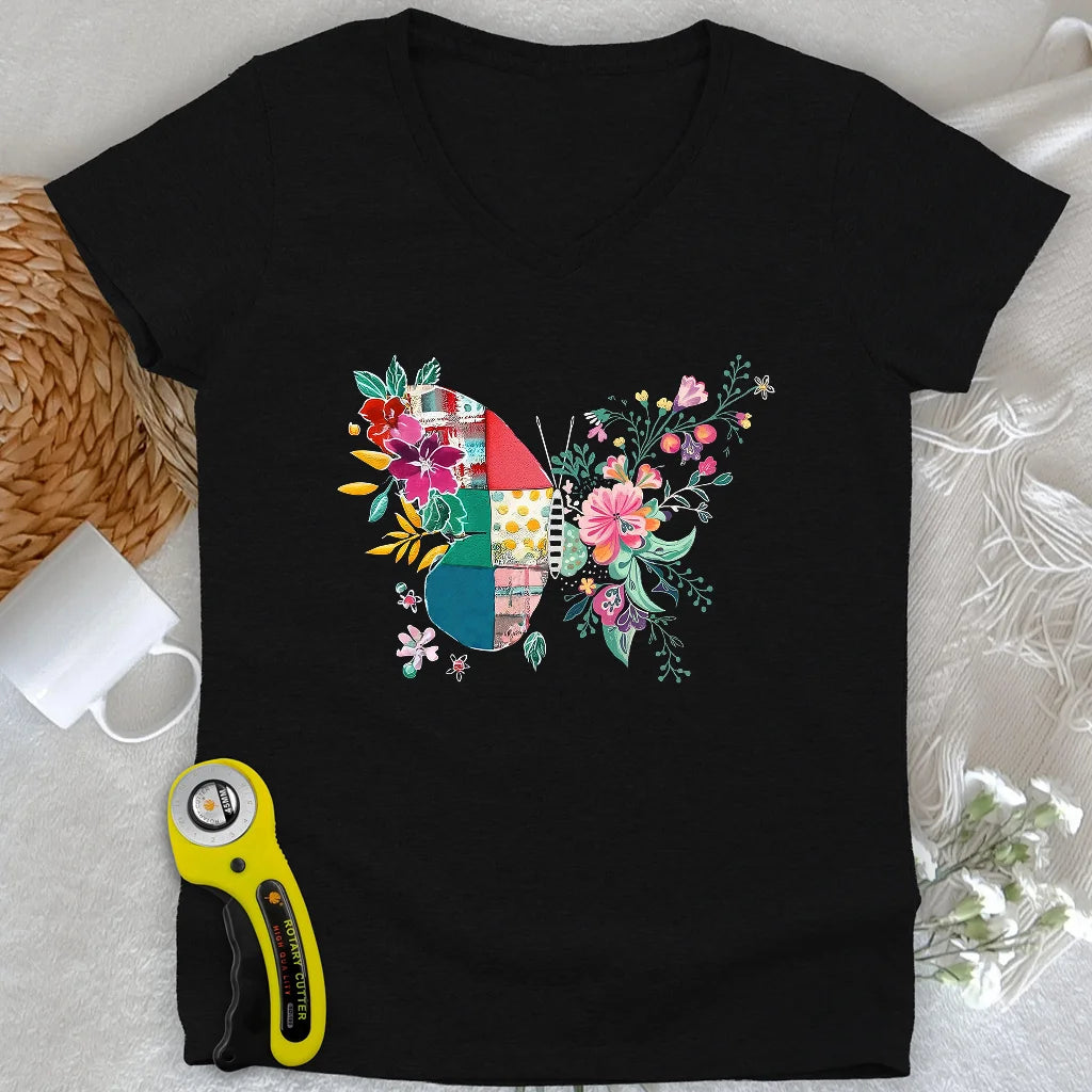 Stitched to Fly Lady V-neck