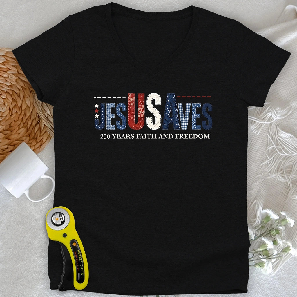 Stitching Faith Since 1776 Lady V-neck
