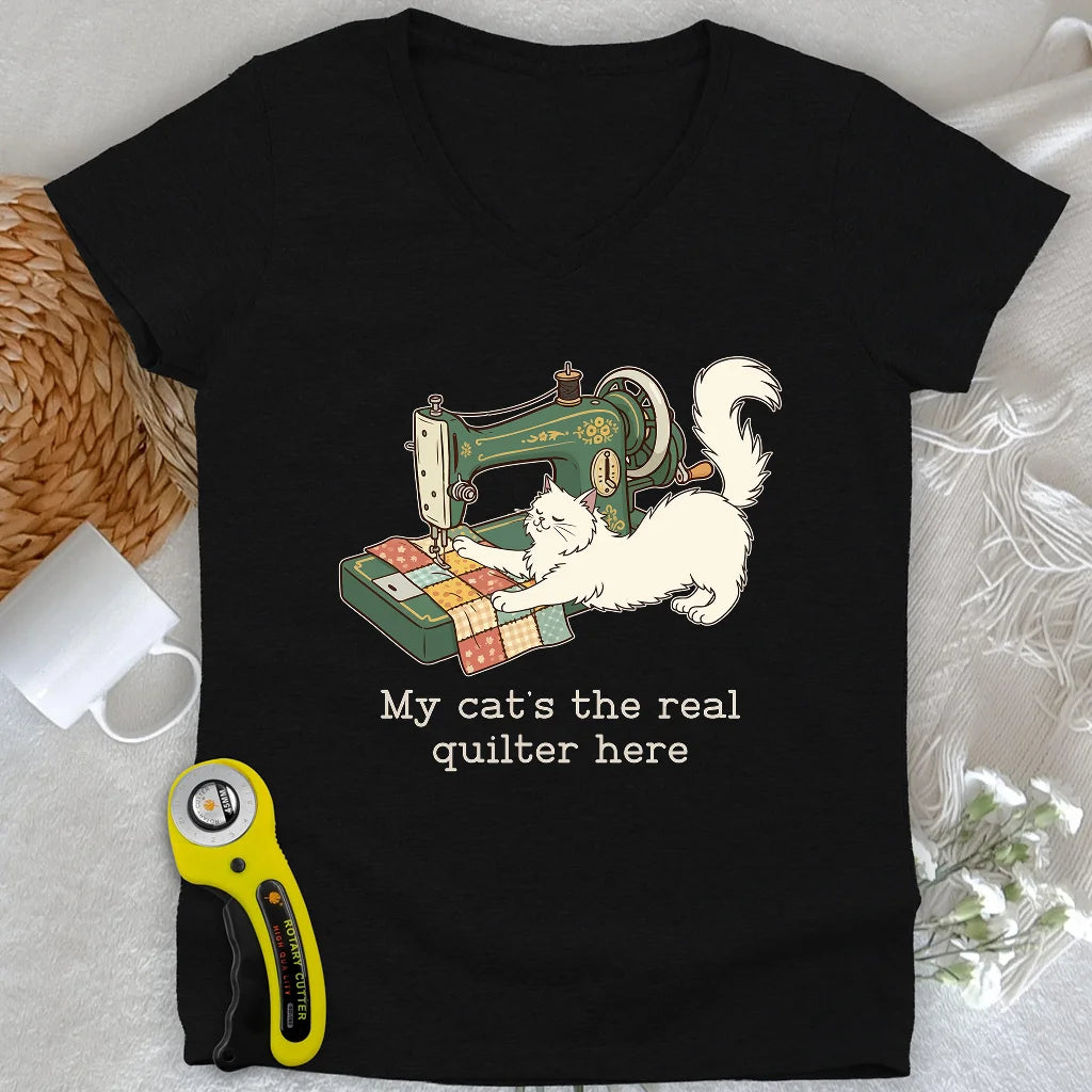 The Purrfect Seamstress Lady V-neck