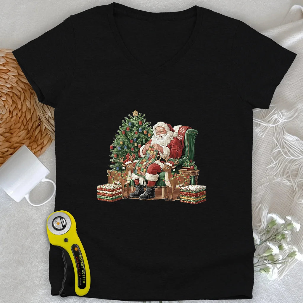 The Quilting Claus Lady V-neck