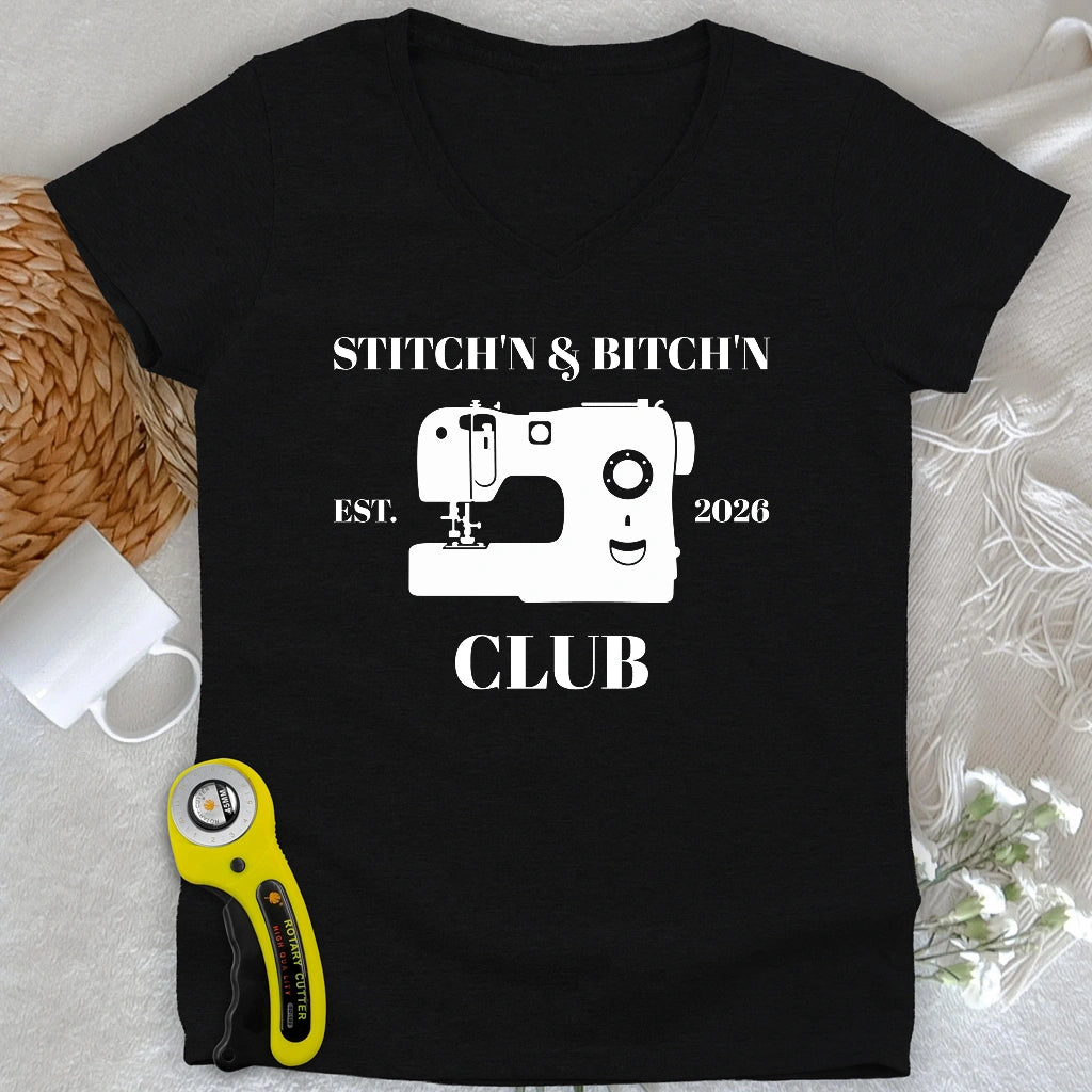 The Stitch’n & Bitch’n Club Lady V-neck