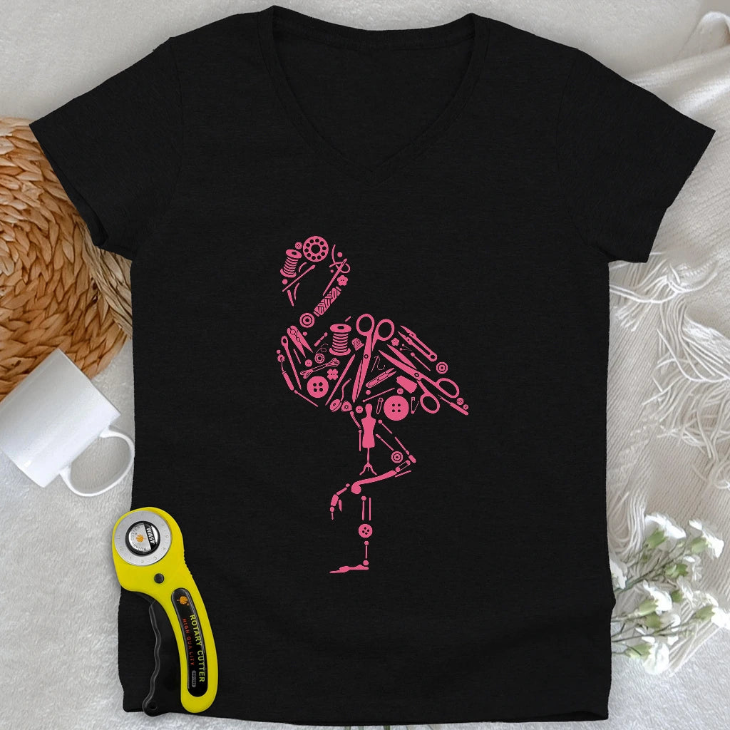 The Tailor's Flamingo Lady V-neck