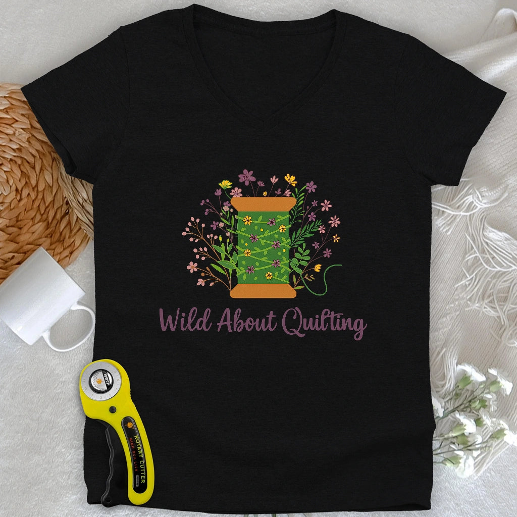 Wild About Quilting V-neck