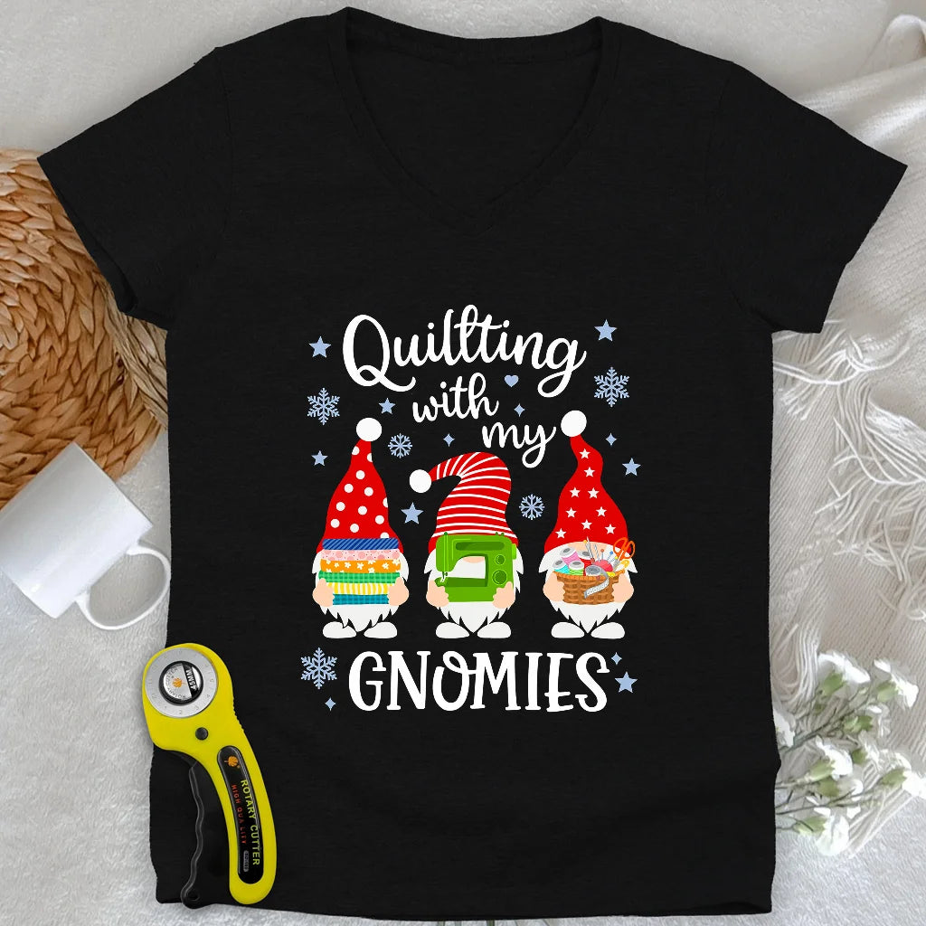 With My Gnomies Lady V-neck