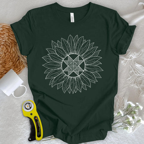 Block-Sonnenblumen-T-Shirt