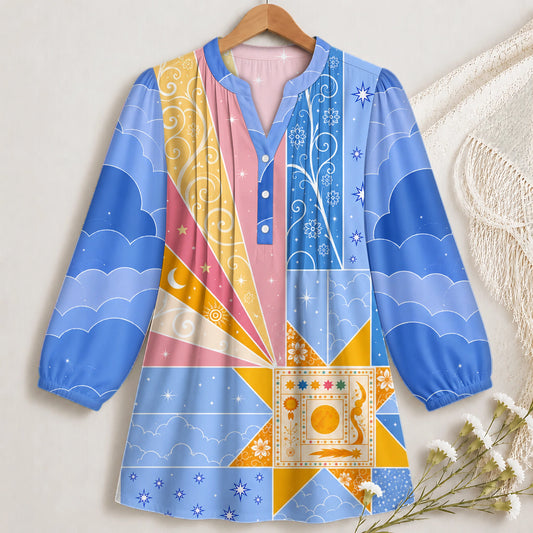 Celestial Patchwork Blouse
